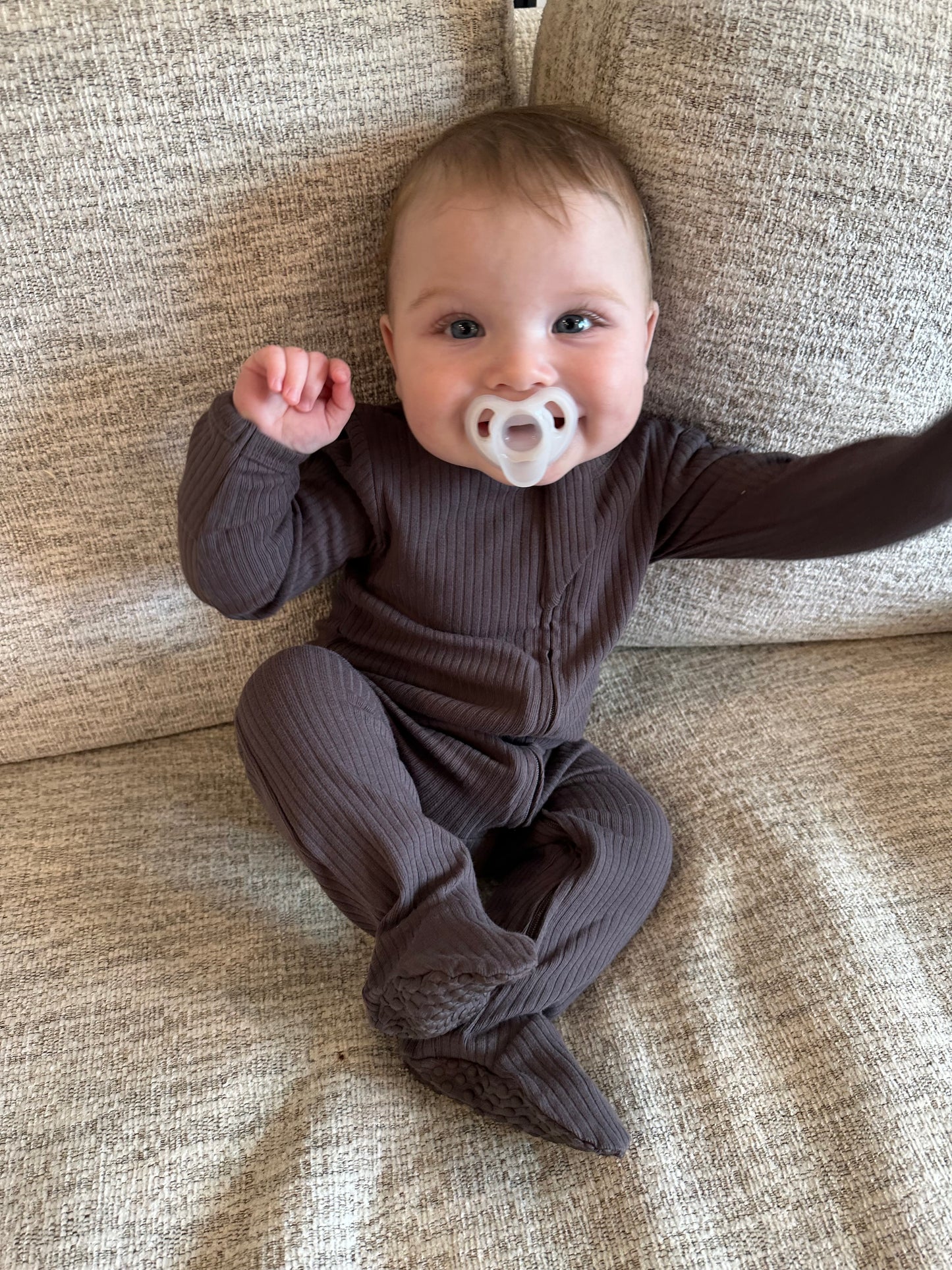 Stretch Ribbed Organic Cotton Onsie