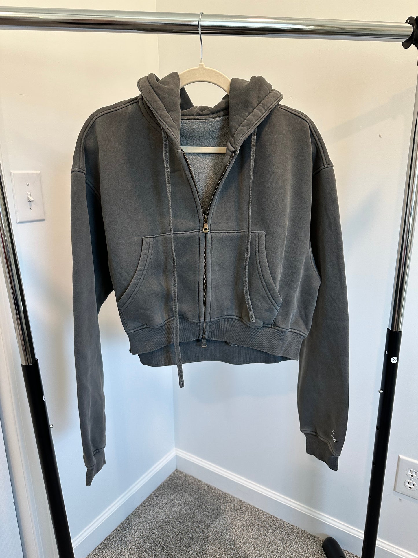 Cropped Fleece Workwear Hoodie