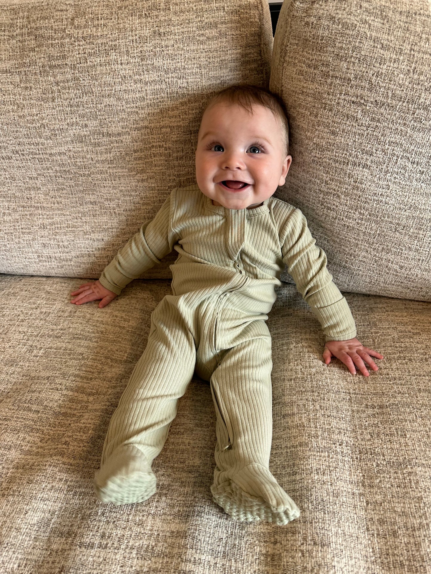 Stretch Ribbed Organic Cotton Onsie