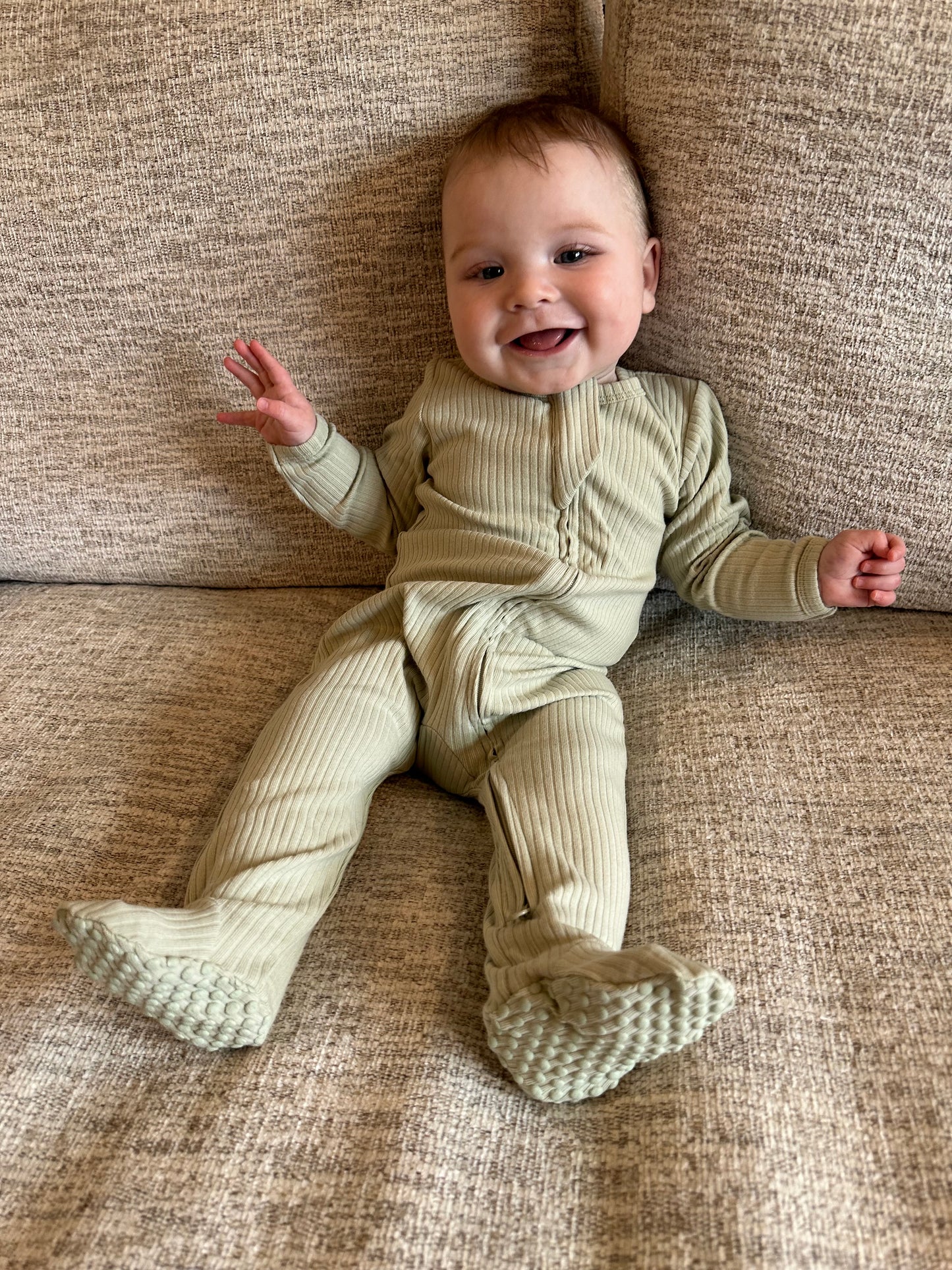 Stretch Ribbed Organic Cotton Onsie